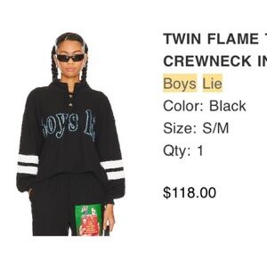 Boys Lie Twin Flame thermal crewneck. “Are you sure you want to play with fire?”